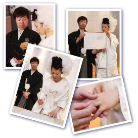 七夕伝説結婚式は列席した皆さまに誓う、 人前結婚式の形式で執り行います。